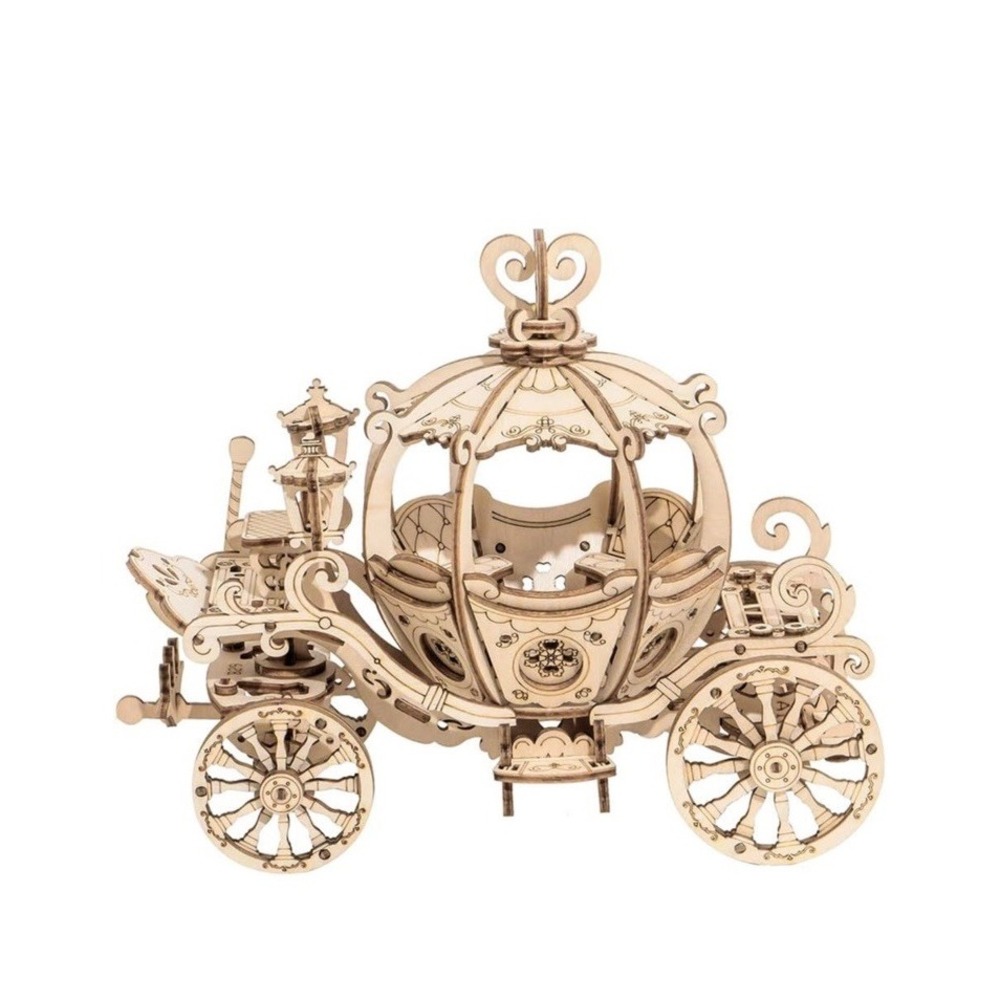 3D Wooden Puzzles Pumpkin Carriage Model DIY Toy Craft Kit For Home Decor Gift